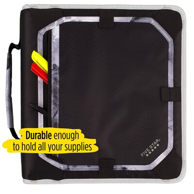 Five Star 2" 3-Ring Zipper Binders, Black/Gray (29052IT8)