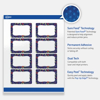 Avery Rectangle Multipurpose Labels, 2" x 3", White, 80/Pack (19479370616)