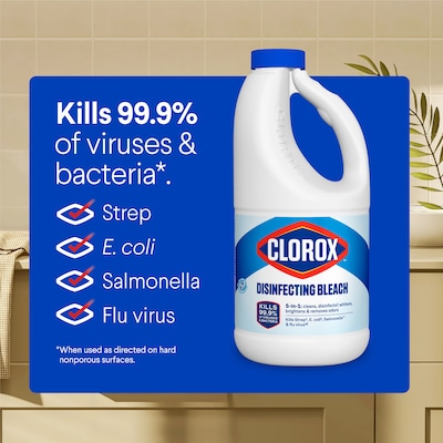 Clorox Antibacterial Disinfecting Bleach, HE Compatible, 43 fl. Oz. (32260)