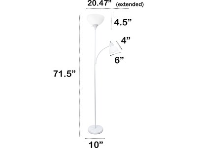 Creekwood Home Essentix 71.5" Metal Floor Lamp with Round Shades (CWF-3000-WH)