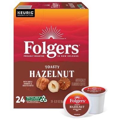 Folgers Hazelnut Cream Coffee Keurig® K-Cup® Pods, Medium Roast, 24/Box (6109)