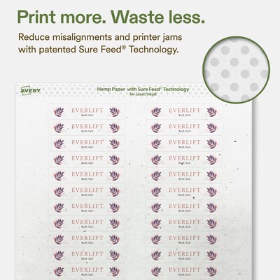 Avery Hemp Rectangle Laser/Inkjet Multipurpose Labels, 5/8" x 3", Off-White (1280/Box)