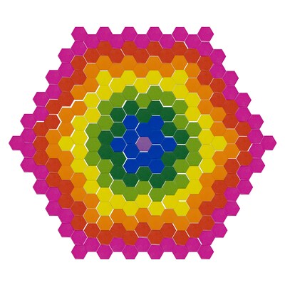 Roylco Hexagon Mosaics, 0.5" H x 0.57", Assorted Colors, 2,000/Pack, 3 Packs/Bundle (R-15631-3)