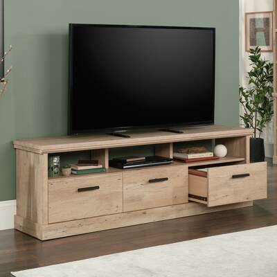 Sauder Aspen Post Credenza TV Stand, Screens up to 70", Prime Oak (433961)