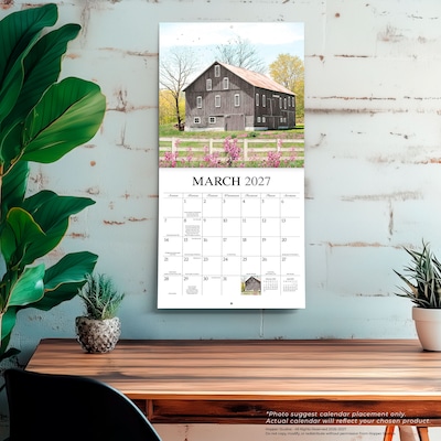 2027 BrownTrout Beckoning Barns 12" x 12" Monthly Wall Calendar (9781773728834)