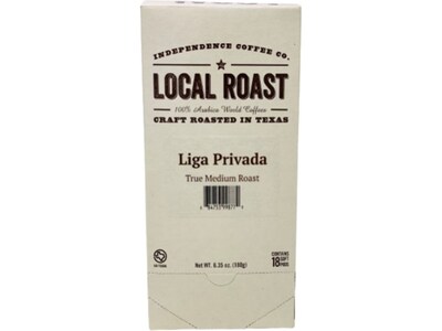 Independence Coffee Co. Liga Privada Coffee Pods, Medium Roast, 18/Box (LPA.SSrnd-108ctcs)
