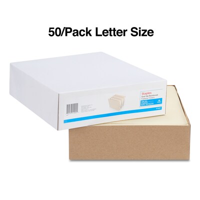 Staples® Reinforced Classification Folder, Letter Size, Manila, 50/Box (ST18357/TR18357)