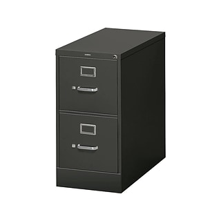 Hon 310 Series 2 Drawer Vertical File Cabinet Letter Size Lockable 29 H X 15 W 26 5 D Black Quill Com