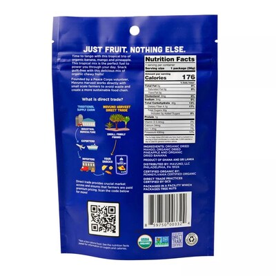 Mavuno Harvest Gluten Free Organic Dried Tropical Mix Fruit Snacks, 2 oz., 6 Bags/Pack (MAHW-TROP2OZ6PK)