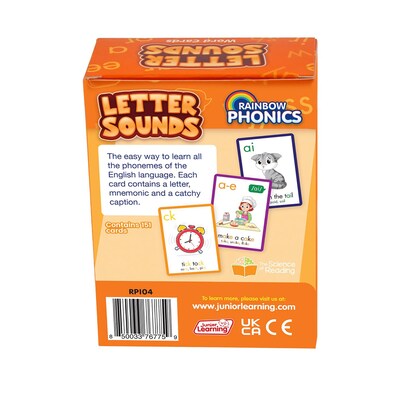 Junior Learning Rainbow Phonics Letter Sound Cards, Graphene to Phoneme (JRLRP104)