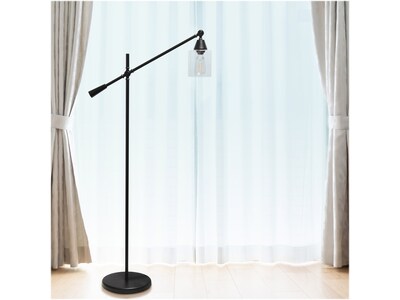 Lalia Home Studio Loft 55.5" Matte Black Floor Lamp with Cylindrical Shade (LHF-5021-BK)