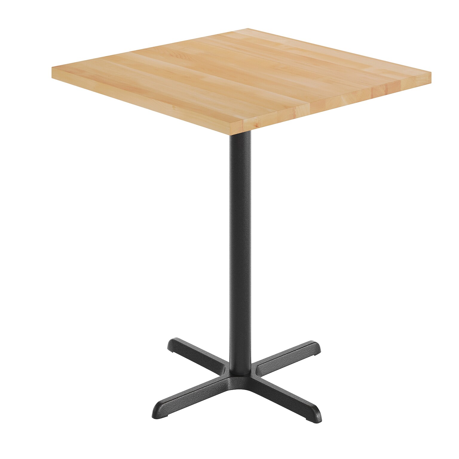 Flash Furniture Bennett Square Shaped Wooden Commercial Indoor Table, 36 x 36, Natural Top/Black Base (GSFSQ36NTT3030B)