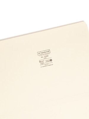 Smead File Folder, Straight-Cut, Legal Size, Manila, 100/Box (15300)