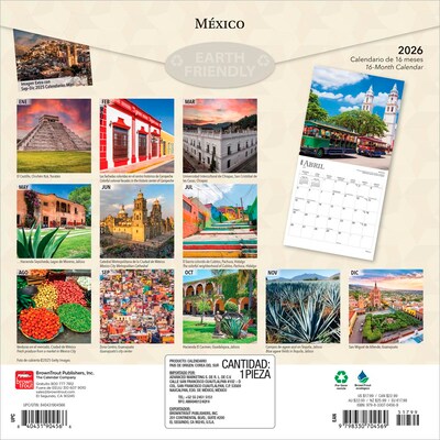 2026 BrownTrout Mexico 12 x 12 Monthly Wall Calendar (9798330704569)