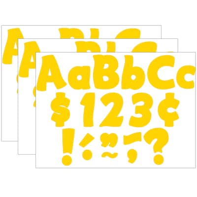 Teacher Created Resources 4 Funtastic Font Letters Combo Pack, Yellow Gold, 208 Pieces/Pack, 3 Packs/Bundle (TCR5818-3)