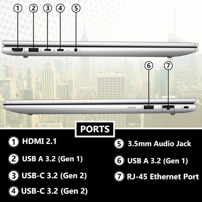 HP ProBook 460 G11 16" AI Laptop, Intel Core Ultra 7-155U, 16GB DDR5 RAM, 512GB SSD, Windows 11 Pro (A1LH5UT#ABA)
