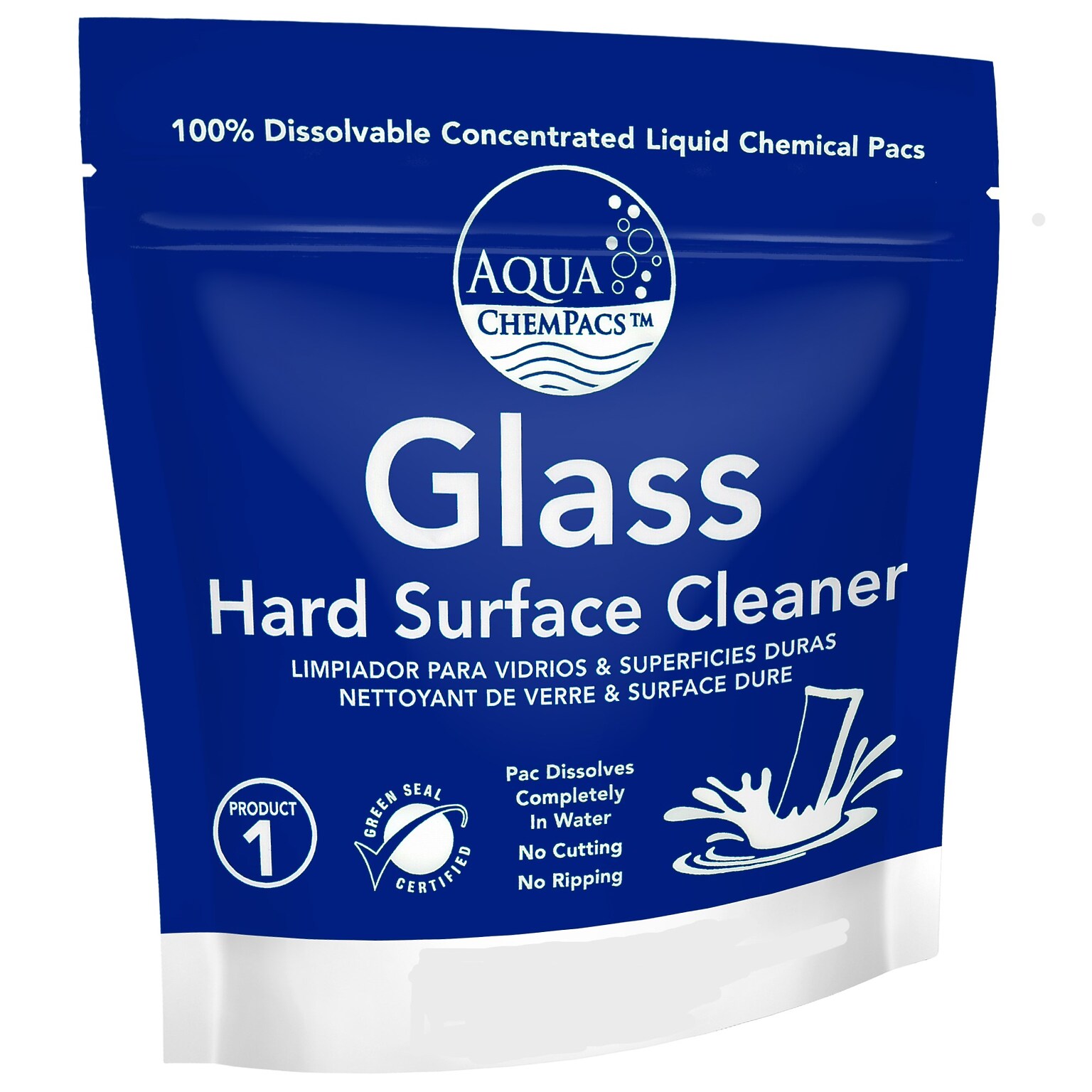 Aqua Chempacs Glass Hard Surface Cleaner, 20 Pods/Bag (9320954)