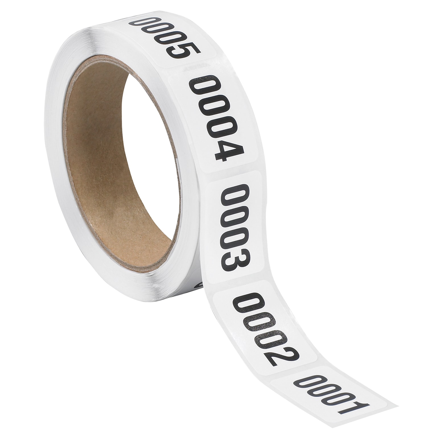 Tape Logic (0001-0500) Consecutive Numbered Labels, 1 x 1 1/2, Black/White, 500/Roll (DL1241)