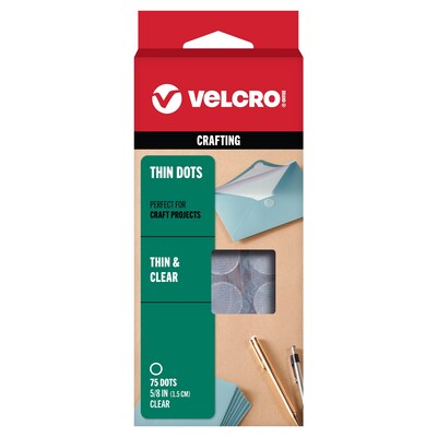 Velcro Adhesive Back Hook and Loop Dots Fastener, 0.625, Clear (VEL91302)