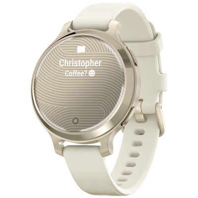 Garmin Lily 2 Active Smartwatch, GPS, 38mm, Lunar Gold Case, Bone Silicone Band (010-02891-00)