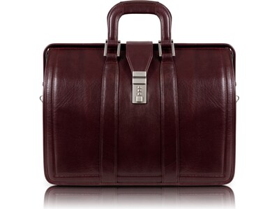 McKlein MORGAN Leather Litigator Laptop Briefcase, Burgundy (83346)