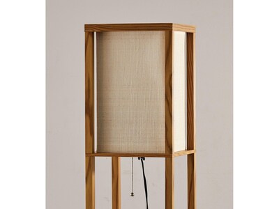 Adesso Wright 63" Walnut Floor Lamp with Square Natural Shade (3138-12)