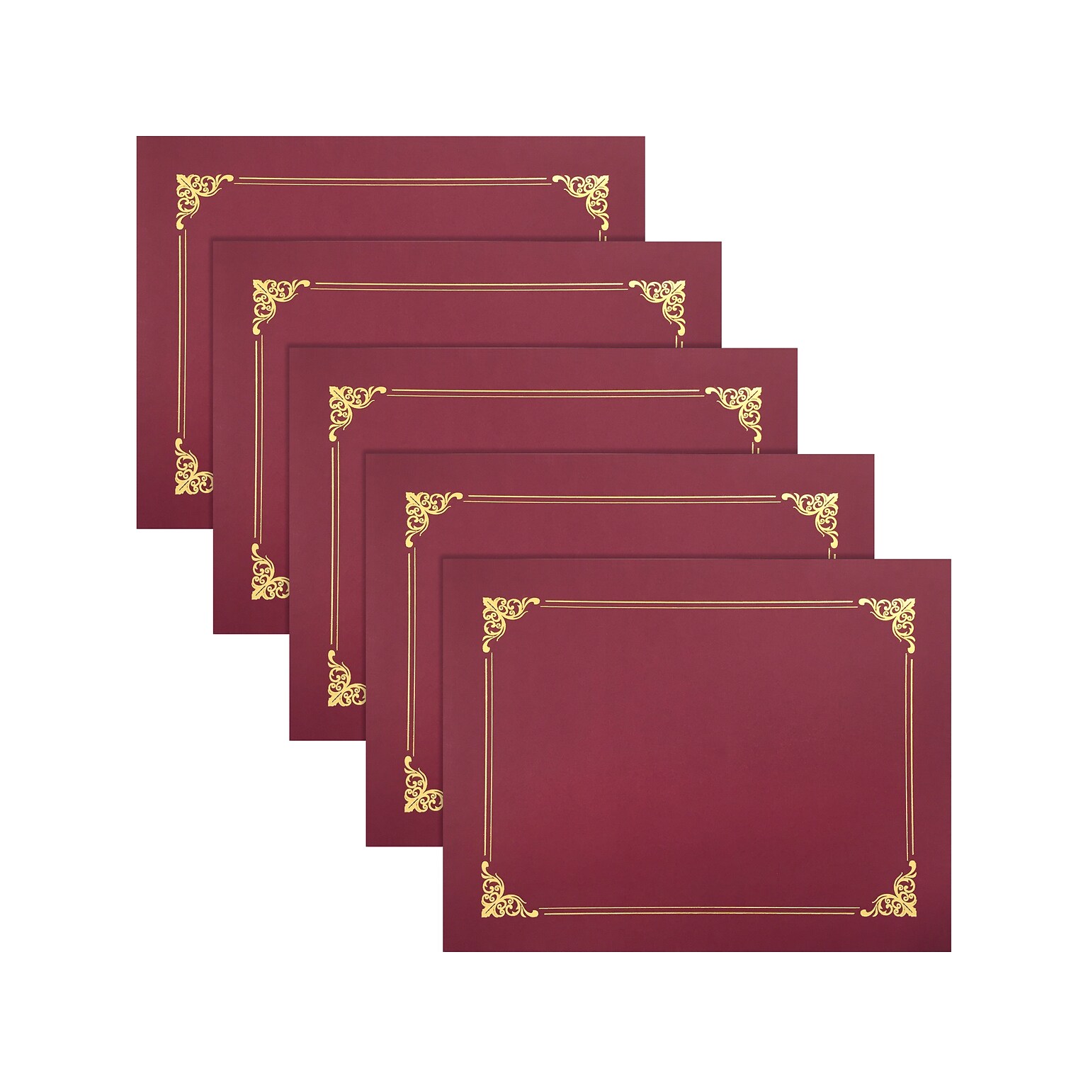 Better Office Certificate Holders, 8.75 x 11.25, Crimson Red/Gold, 25/Pack (65253-25PK)