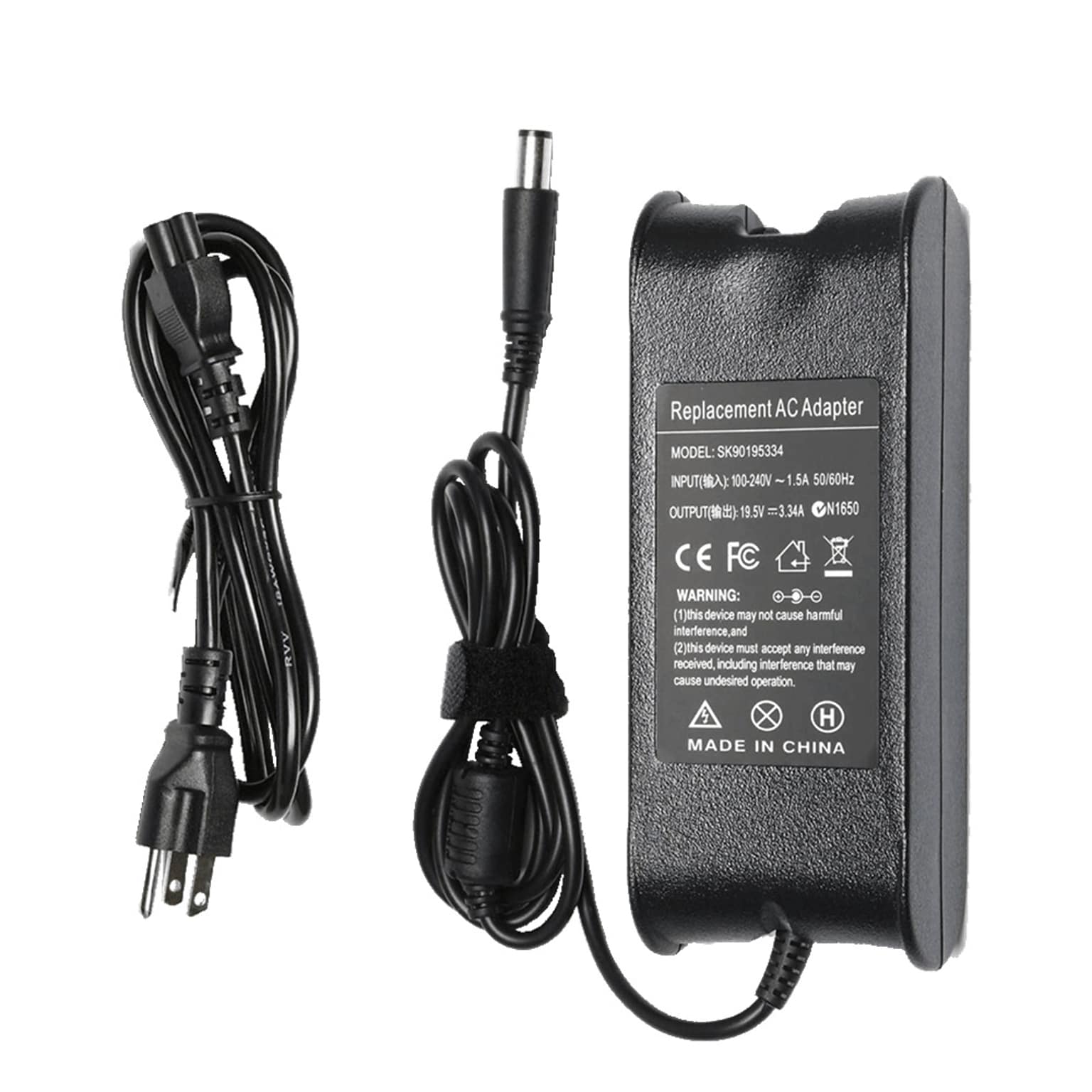 Dell 65W Laptop AC Adapter Charger for Dell Latitude/Inspiron/XPS Laptop, Black (310-3149)