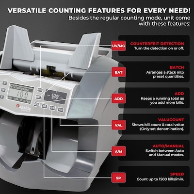 Cassida Advantec HD Bill Counter, Gray (75UM)