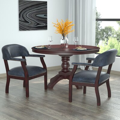 Boss Captain's Guest Chair in Blue Vinyl
