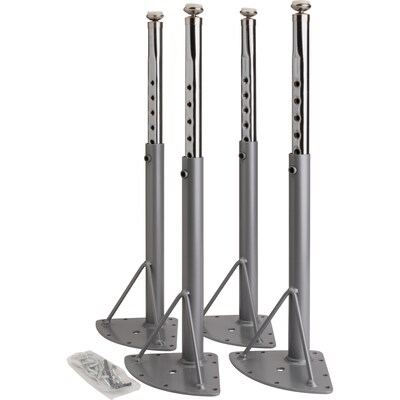 Lorell Classroom Activity Table Low Height Adjustable Leg Kit, Silver Mist, Chrome (LLR99927)