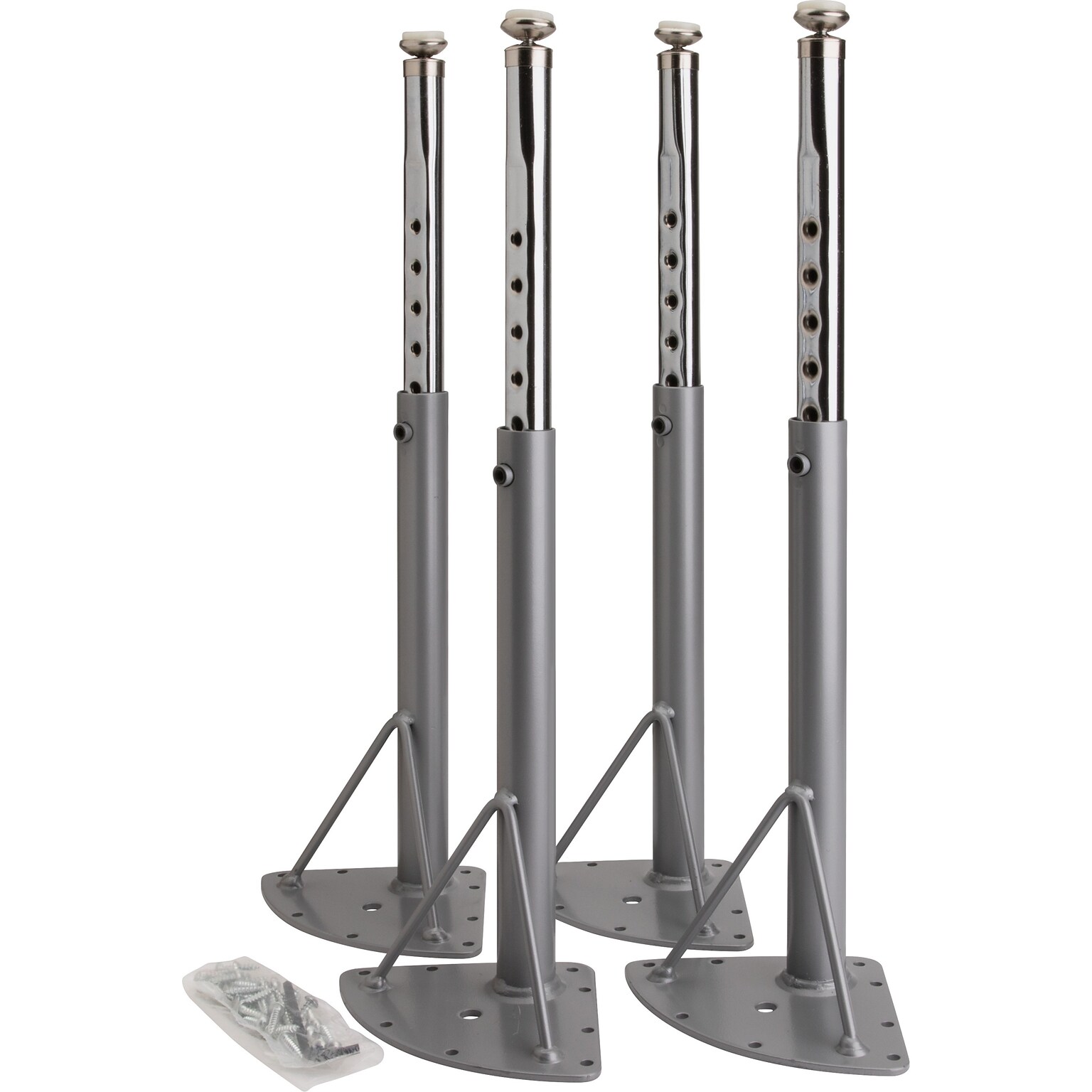 Lorell Classroom Activity Table Low Height Adjustable Leg Kit, Silver Mist, Chrome (LLR99927)