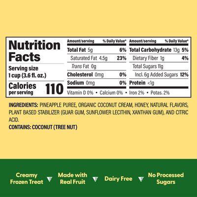 Dole Whip Gluten Free Pineapple Frozen Treat, 3.6 oz., 24/Pack (220-02836)