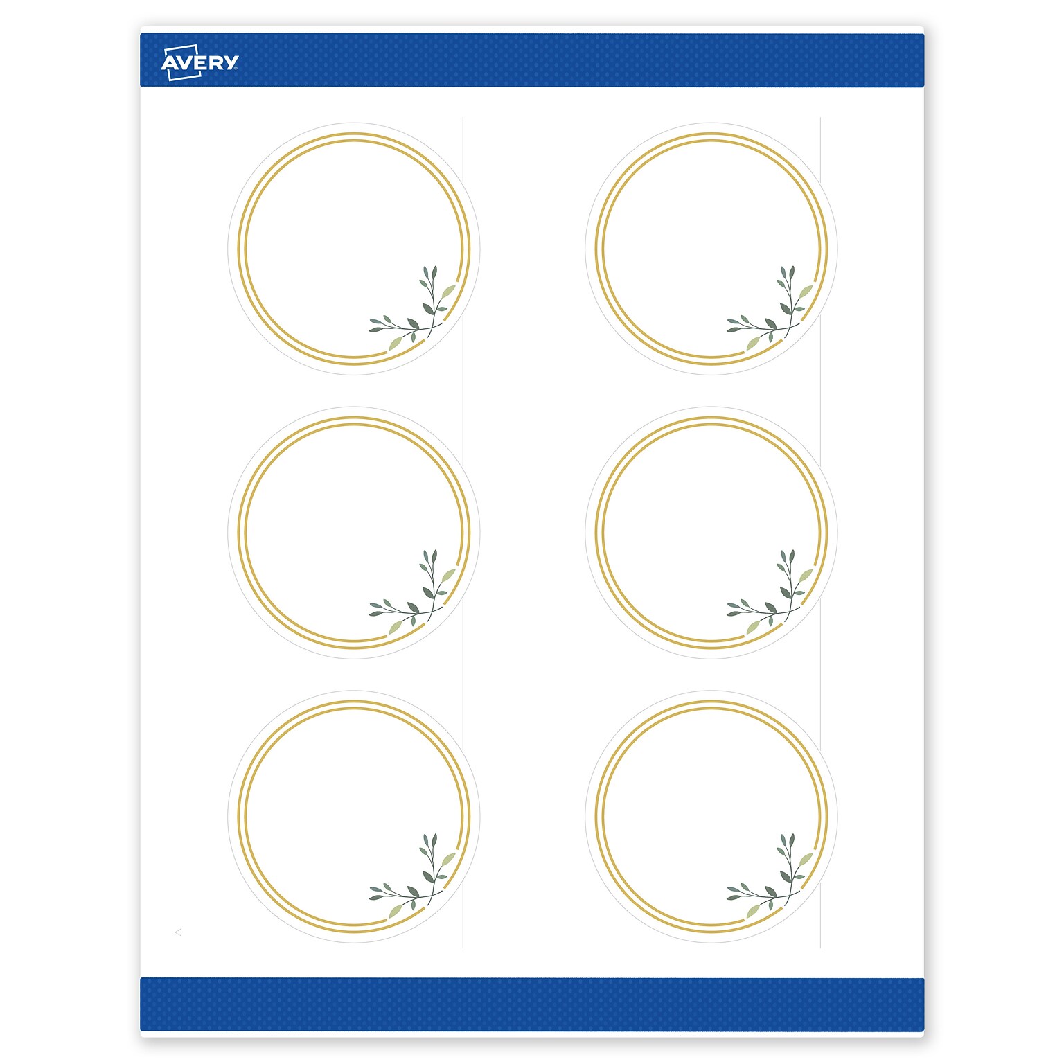Avery Laser/Inkjet Circle Multipurpose Labels, 3 Dia., White, 60/Pack (S00DMR)