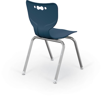 MooreCo 18 Hierarchy Student Chair with 4 Legs, Navy/Chrome Base (703673611107)