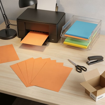 Staples Brights Multipurpose Colored Paper, 20 lbs., 8.5 x 11, Orange, 500/Ream (25208)