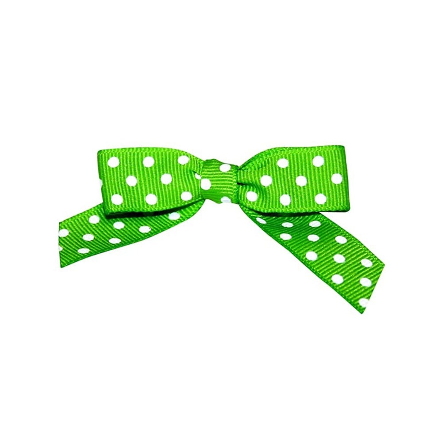JAM Paper Grosgrain Bows, Apple Green with White Polka Dots, 100/Pack (52640349341)