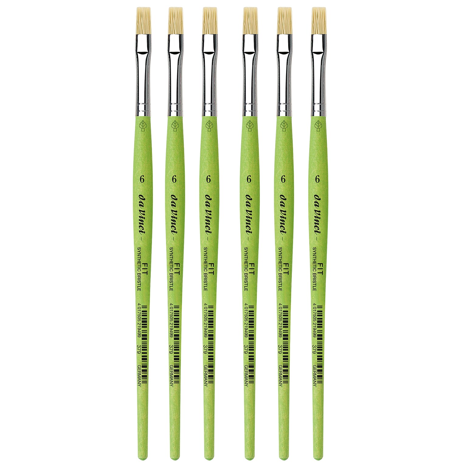 da Vinci FIT Synthetics Oil and Acrylic Synthetic Student Flat Brush, 6 /Pack (DVXVA3796-6)