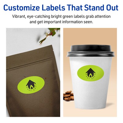 Avery Oval Multipurpose Labels, 1" x 2", Bright Green, 960/Pack (94053)