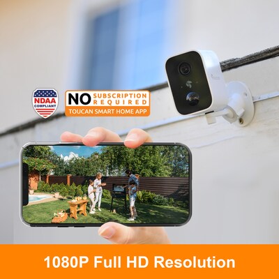 Toucan Scout Wireless Outdoor Smart Battery Operated Security Camera Wi-Fi Night Vision 2-Way Talk Live View, White (TNTWSC01WU)