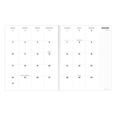 2027 TF Publishing Pom Poms 9" x 11"  Monthly Standard Planner, Paperboard Cover, Multicolored (27-4704)