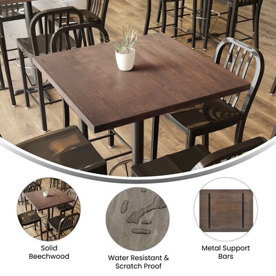 Flash Furniture Bennett 24W x 30D 1.5 Thickness Rectangular Table Top, Wooden, Dark Brown (GSF0032430DKBRN)