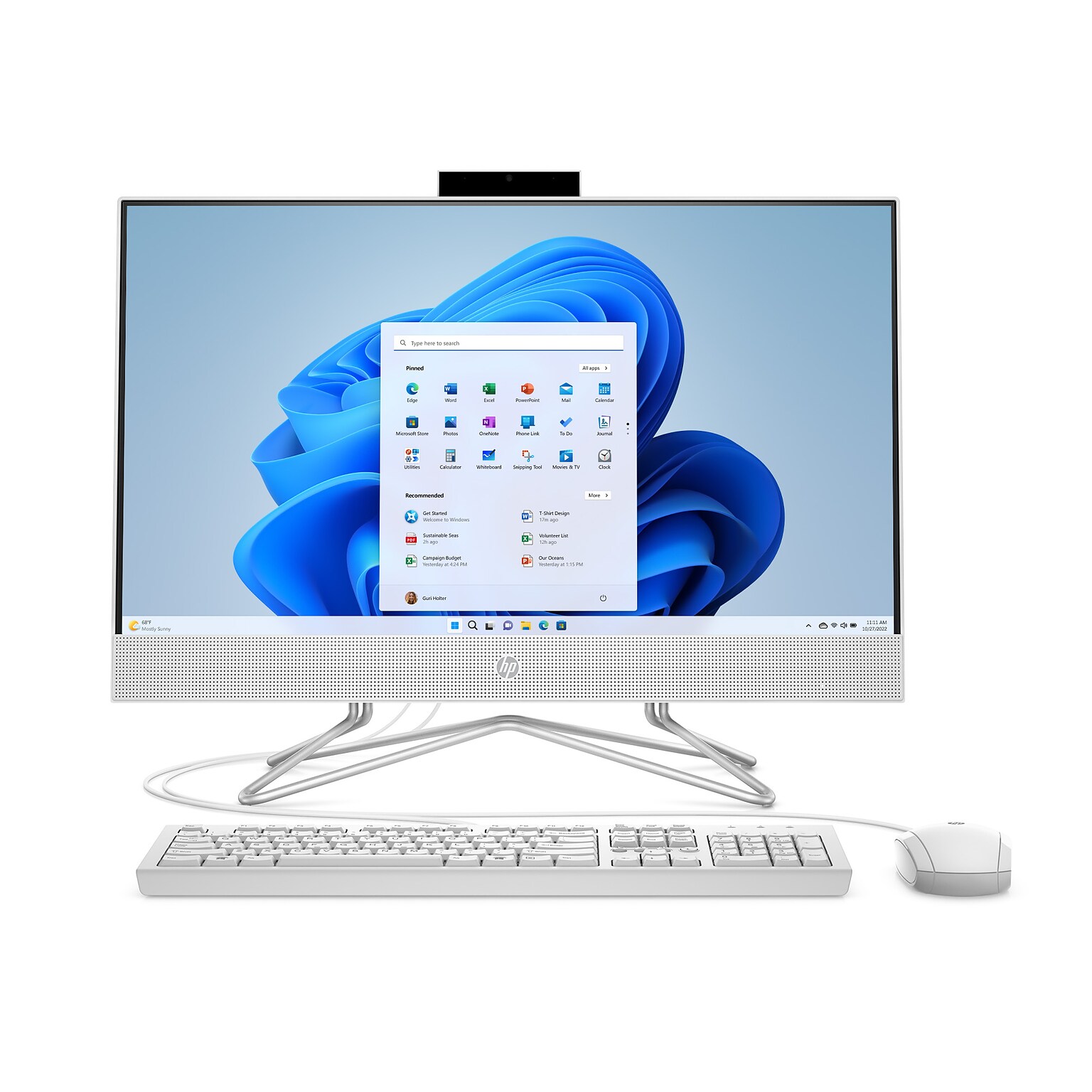 HP 24 All-in-One Desktop Computer, Intel Core i3-1115G4, 8GB Memory, 256GB SSD (318L8AA#ABA)