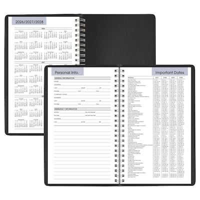 2027 AT-A-GLANCE DayMinder 5" x 8" Weekly Appointment Book, Faux Leather Cover, Black (G200-00-27)