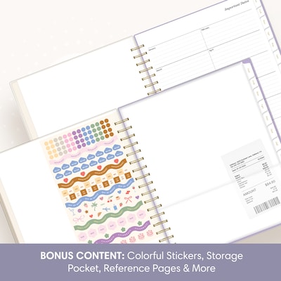 Blue Sky Sincerely Jules 8" x 10" Daily Planner, Purple/White (164243)