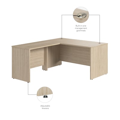 Bush Business Furniture Studio C 60"W L Shaped Desk with Return, Natural Elm (STC050NE)