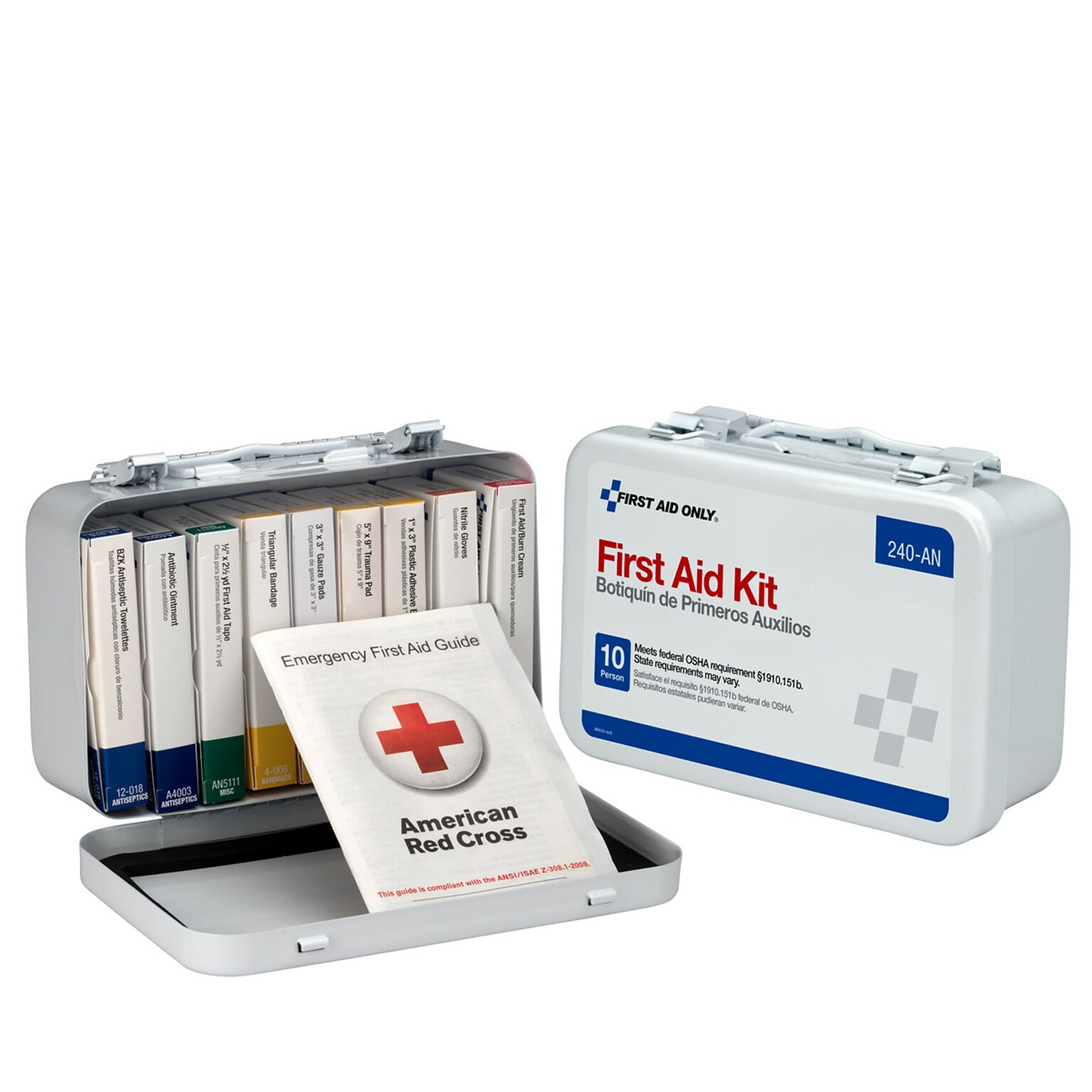 First Aid Only Unitized Metal First Aid Kit, 10 People, 65 Pieces (240-AN)