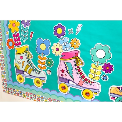 Carson-Dellosa Happily Ever Elementary Retro Remix Keep Rolling, Keep Growing Bulletin Board Set (110594)