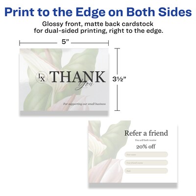 Avery Integrated Cards, 3.5" x 5", Glossy White, 40/Pack (95273)