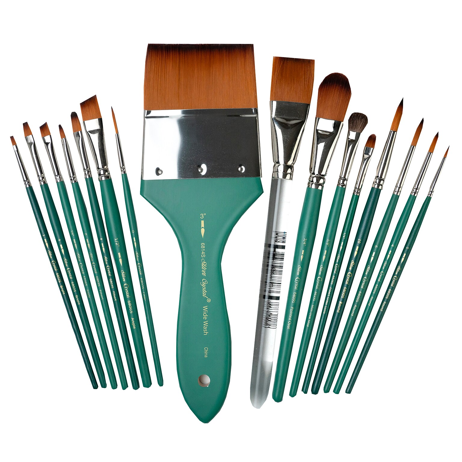 Silver Brush Crystal Must Haves Brush Set, 16/Pack (SLVCR6868)